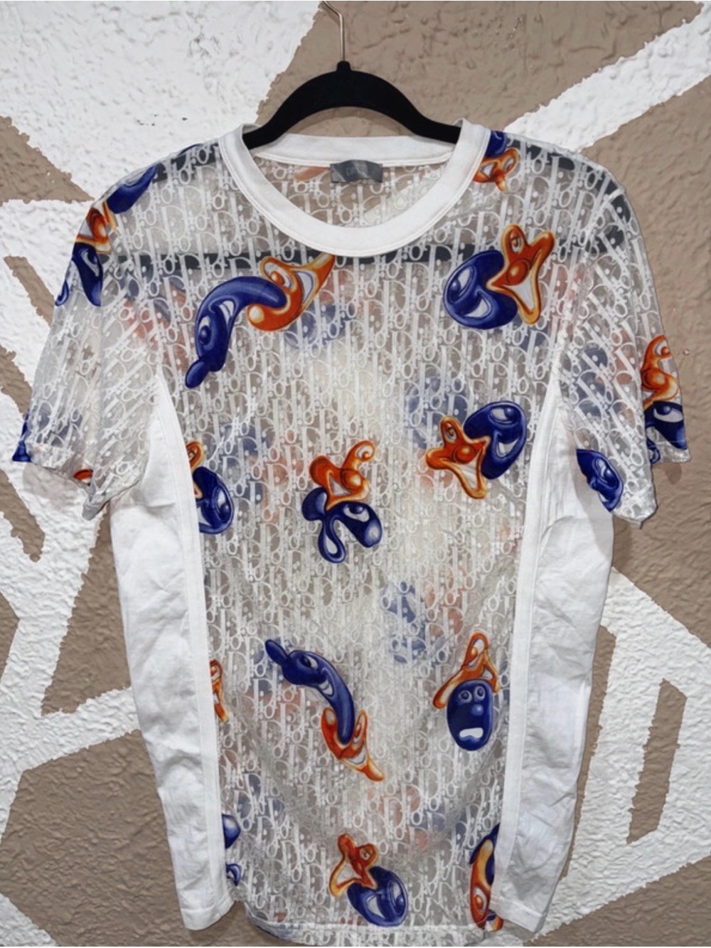 DIOR x Kenny Scharf Oblique Mesh Jacquard Tee – Pristine Condition (Rare)